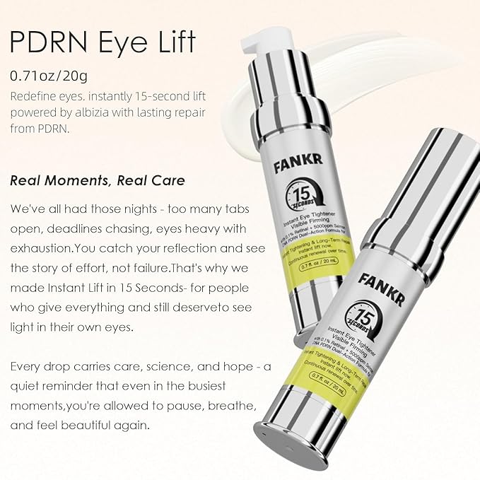 15-Second Instant Eye Lift Cream with Sodium DNA & 0.1% Retinal | Rapid Tightening for Eye Bags & Fine Lines | Dual-Action Firming + Long-Term Repair (0.7 Fl Oz (Pack of 1))