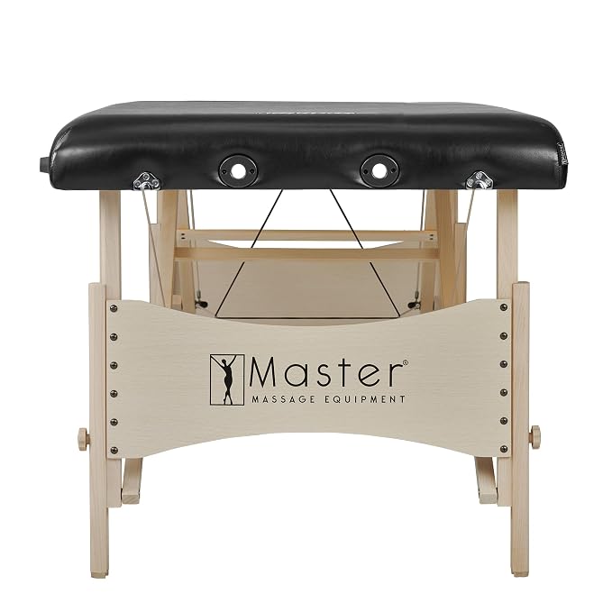 Master Massage 30 Inch Balboa Pro Portable Massage Table Package, Salon Beauty and Lash Bed-Wooden Folding and Foldable Tattoo Table-Black