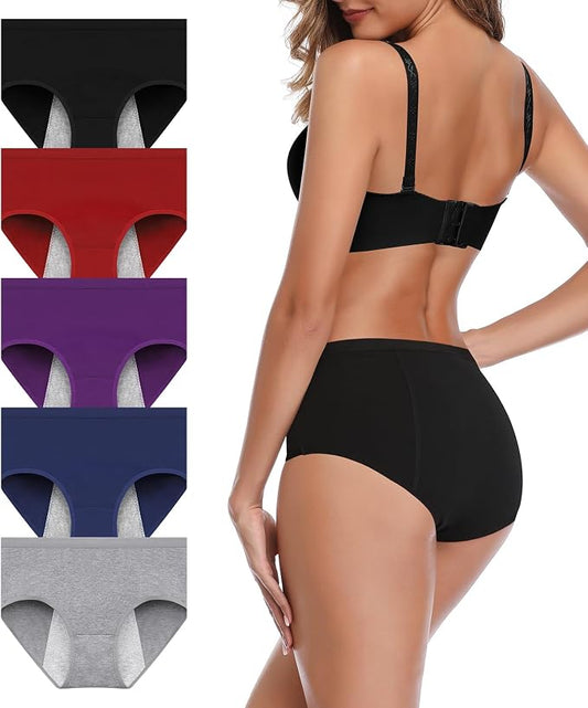 JojoQueen Period Underwear for Women Menstrual Panties Cotton Postpartum Easy Clean Teens Brief