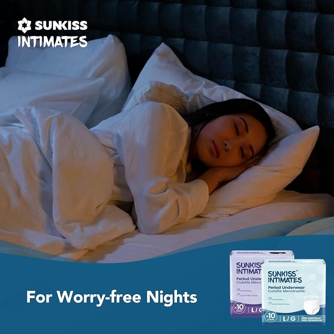 Disposable Period Underwear for Women with Heavy Flow, Low-Rise Unscented Postpartum Essentials, White, XXLarge, 10 Count