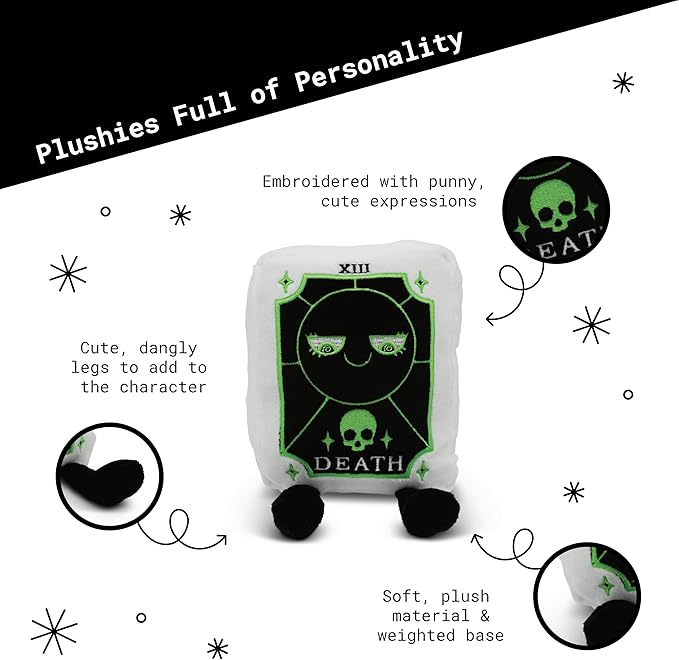 Rest in Plush Collectible – Spooky Cute Stuffed Toy, Soft Halloween Plushie for Collectors, Trick or Treat Gift, Fall Holiday Decoration - Death