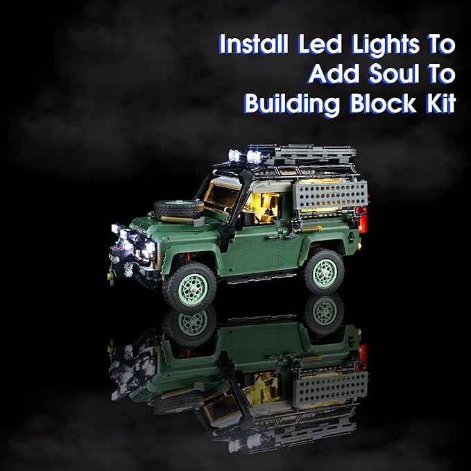 Vaodest Light for Lego 10317 Icons Land Rover Classic Defender 90 Set,Design and Configuration Compatible with Model 10317(Light Only, Not Building Block Kit)