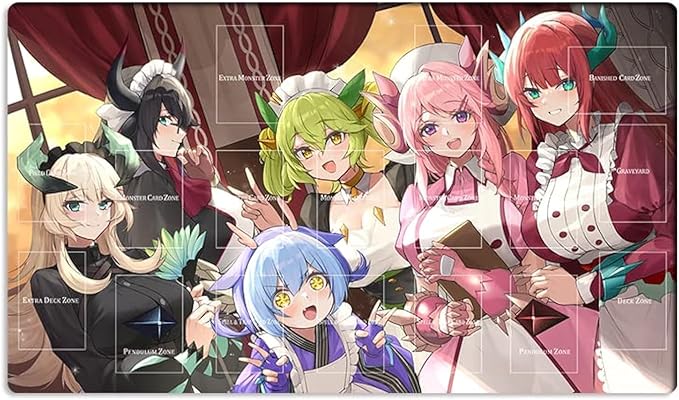 New Playmat Dragonmaid Deck CCG TCG Trading Card Game Mat + Free Bag (ZD039-347-A)
