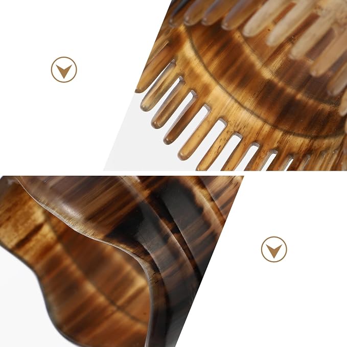 Dandruff Comb Scalp Massager Tool, Natural Bull Horn Scalp Massage Comb Hair Growth, Head Massager Stimulator Exfoliator Shampoo Brush for Women Hair Care（Random Styles）