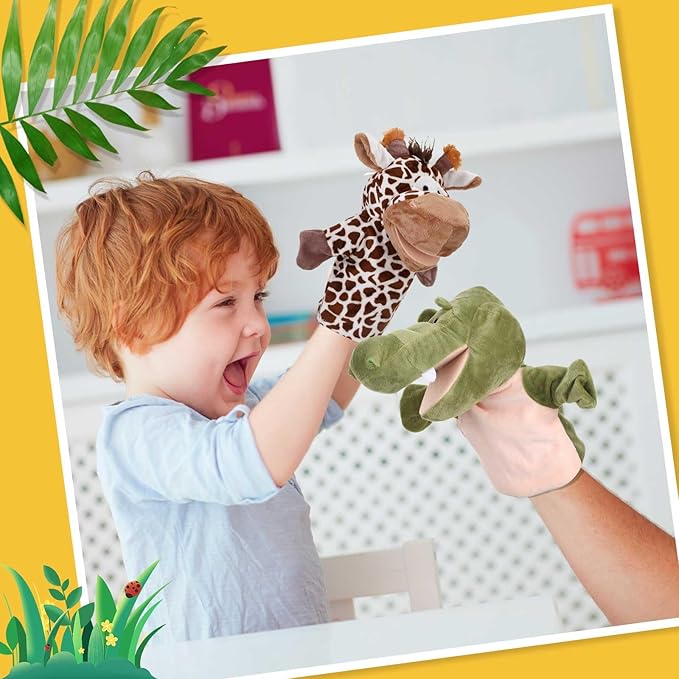 Wettarn 12 Pieces Animal Puppets Set Mouth with Working for Kids Toy for Boys and Girls Storytelling Toddler School Classroom Preschool Birthday(Cute Style)