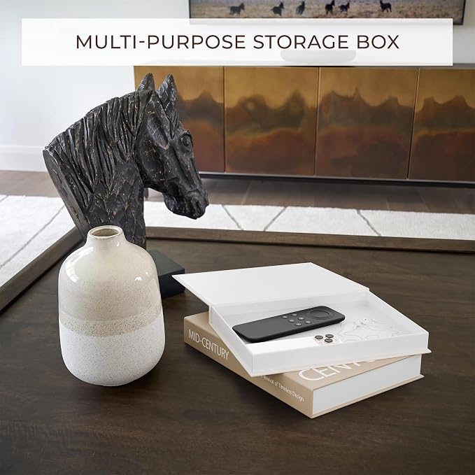Aesthetic Decorative Books Set of 2 - Stylish Boxes for Coffee Table Decor | Stylish Modern Home Decoration for Your Bookshelf or Mantel, Faux/fake Books Doubles as Photo Storage or Keepsake Box