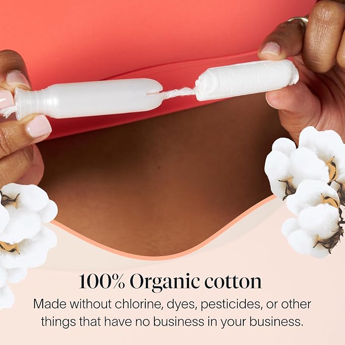 Cora Organic Cotton Tampons Multipack (36 Regular, 36 Super Tampons)