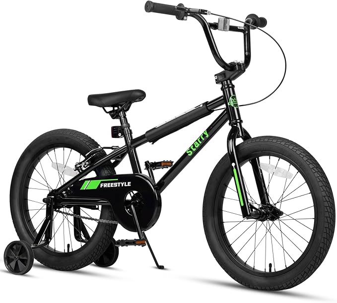 12 14 16 18 Inch Kids Bike BMX Style Bicycle with Training Wheels Coaster Brake for 2-10 Years Old Toddlers Boys Girls Multiple Colors