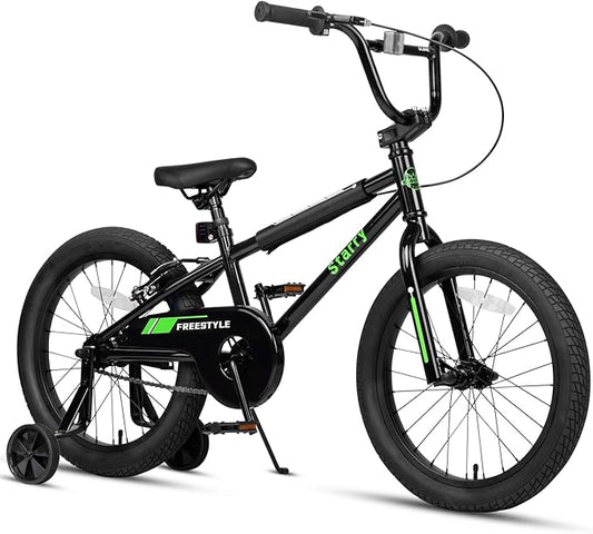 12 14 16 18 Inch Kids Bike BMX Style Bicycle with Training Wheels Coaster Brake for 2-10 Years Old Toddlers Boys Girls Multiple Colors