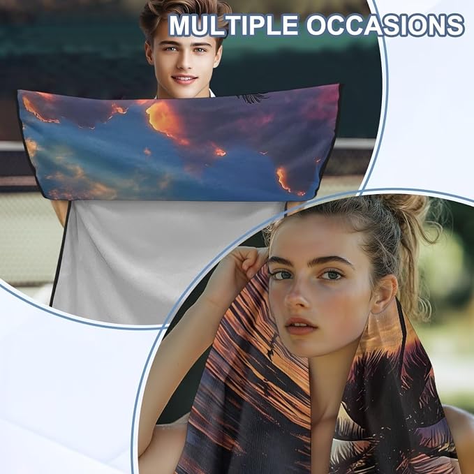 INSTANTARTS Coconut Beach Car Seat Towel Covers Yoga Towel Car Seat Cover Car Towel for Camping Trave