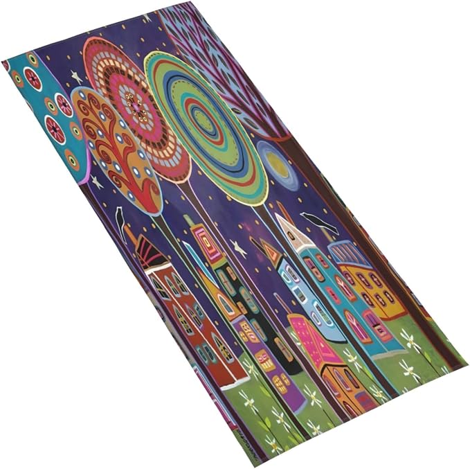 Game Room Colorful Night Landscape Microfiber Towel 12x27.5 Inches, Quick Dry Soft Travel Towel