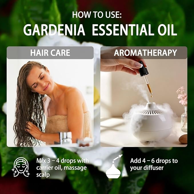 Gardenia Essential Oil - Gardenia Oil for Diffuser, 4 Fl Oz(120ml) | Candle Making, Soap Making, aroma, Strong Scent, Pure, Natural, Home Fragrance, Massage