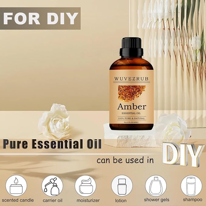 Amber Essential Oils, 60ML Pure and Natural Essential Oil for Aromatherapy Diffuser - Amber /2 Fl Oz