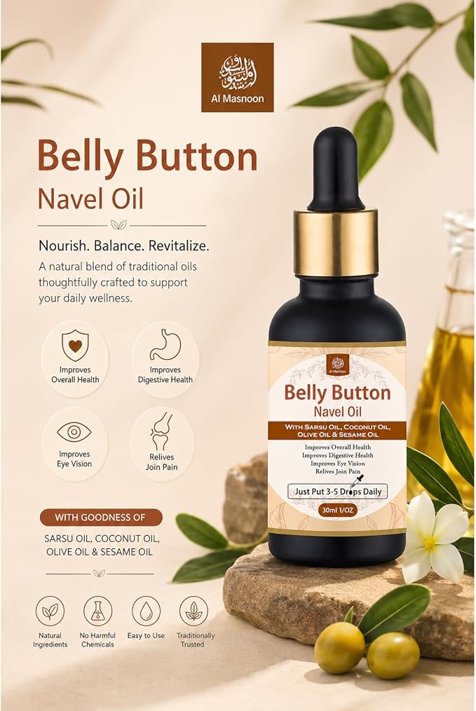 Belly Button Oil/Nabhi Oil/with Coconut, Sarsu & Olive Oil 30Ml Pack of 1