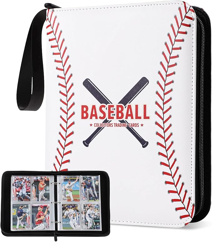 Baseball Card Binder with Sleeves 440 Pockets, Gifts for Baseball Card Collectors, Trading Card Holder Compatible with Topps Card, 55 Sleeves Card Album Card Storage Organizer