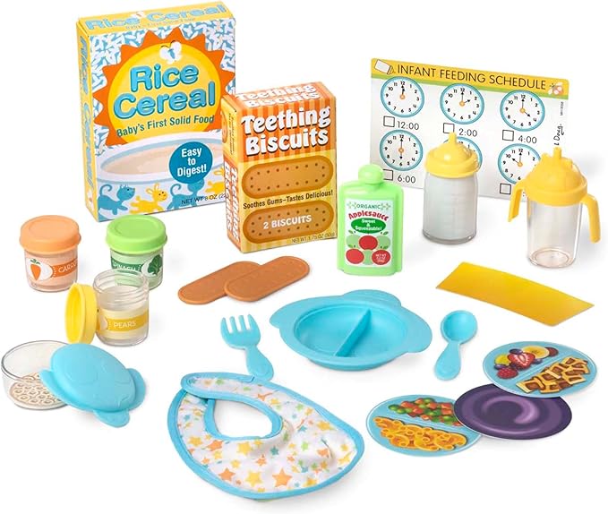 Melissa & Doug Mine to Love Deluxe Baby Care Play Set (48 Pieces – Doll + Accessories to Feed, Bathe, Change, and Cuddle)
