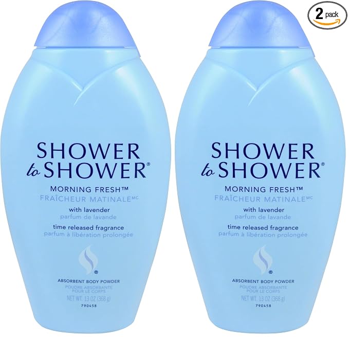 Shower to Shower, Absorbent Body Powder Morning Fresh, 13 oz (Pack of 2)