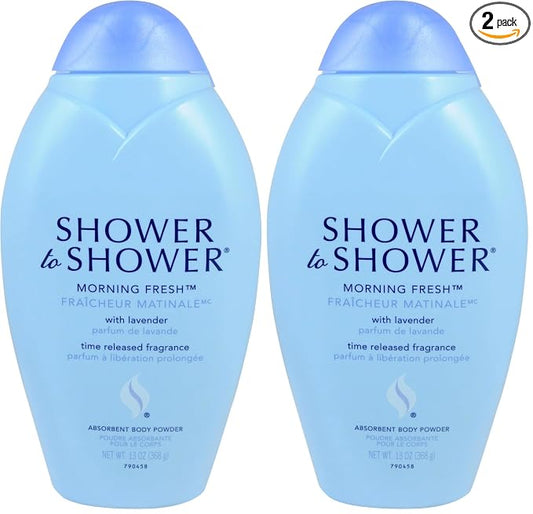 Shower to Shower, Absorbent Body Powder Morning Fresh, 13 oz (Pack of 2)