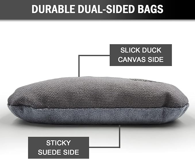 Dual Sided Corn Hole Bags Professional Cornhole Bags Set of 8 Regulation Corn Hole Bean Bags Slick and Stick