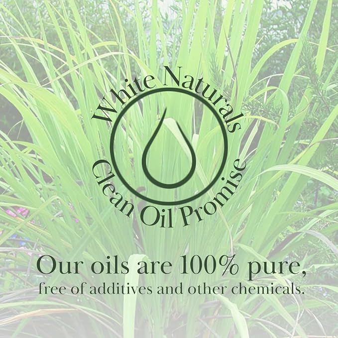 White Naturals Palmarosa Essential Oil – 100% Pure & Natural Palmarosa Oil, Floral & Fresh Aroma, Ideal for Aromatherapy, Skin Care & DIY Beauty, 1oz