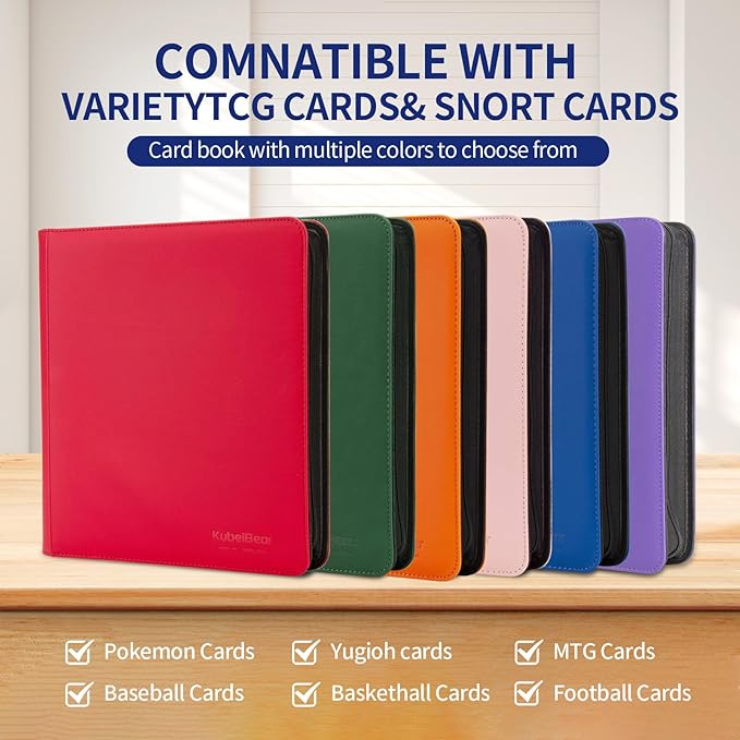 Card Binder – 720 Capacity, Zippered Trading Card Holder for MTG, Sports & Collectible Cards – Acid-Free, Durable & Travel-Friendly Storage (Red dots, 12 Pocket)