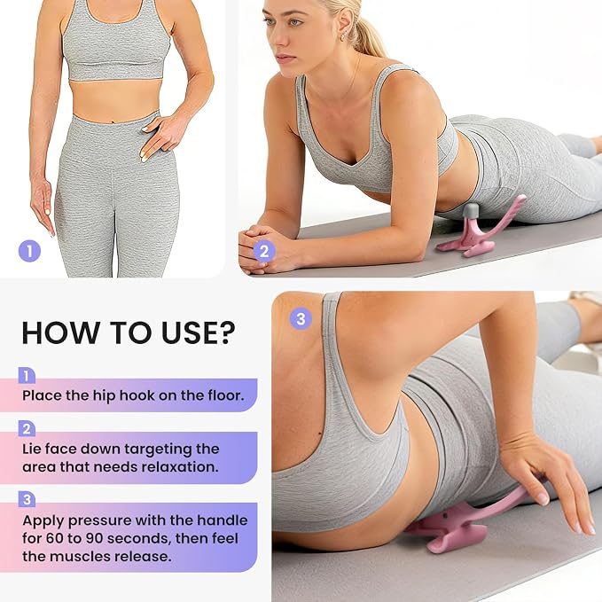 Hip Muscle Release Hook: Psoas Massage Tool - Myofascial Trigger Point Relief Device for Piriformis & Iliacus