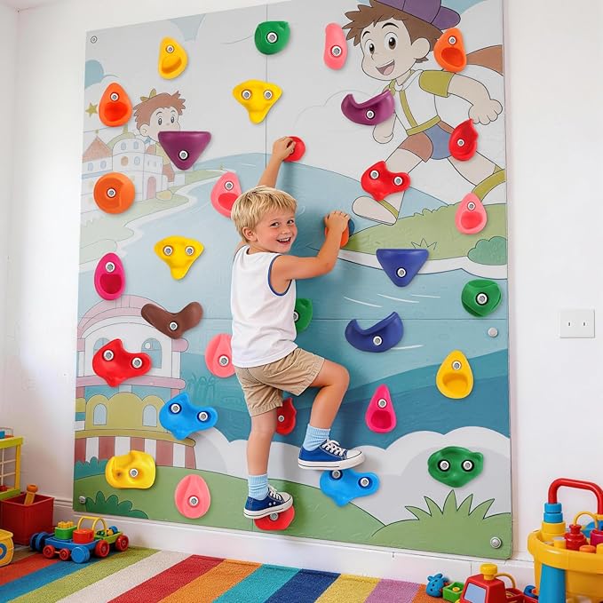 36 PCS Rock Climbing Holds for Kids,Rock Climbing Wall Grips Climbing Rocks Wall Kit for Indoor and Outdoor Playground Play Set with Hardware（Style B）