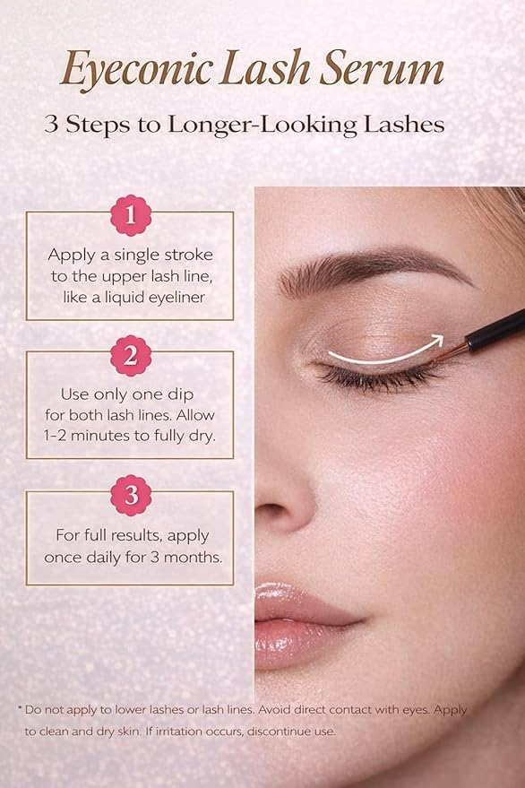 Eyelash Growth Serum | Peptide & Biotin Formula | Fuller, Longer Lashes | Gentle for Sensitive Eyes | 3ml