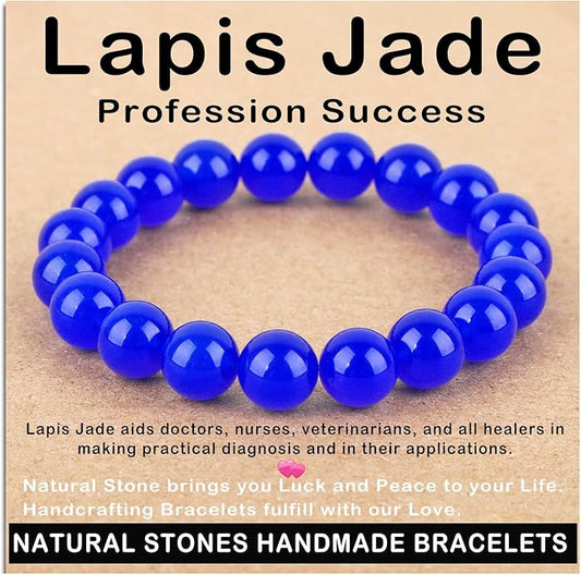 AD Beads Handmade Gemstone Stretch Elastic Bracelet Crystal Healing Reiki Nature's Beauty and Spiritual Essence Unisex