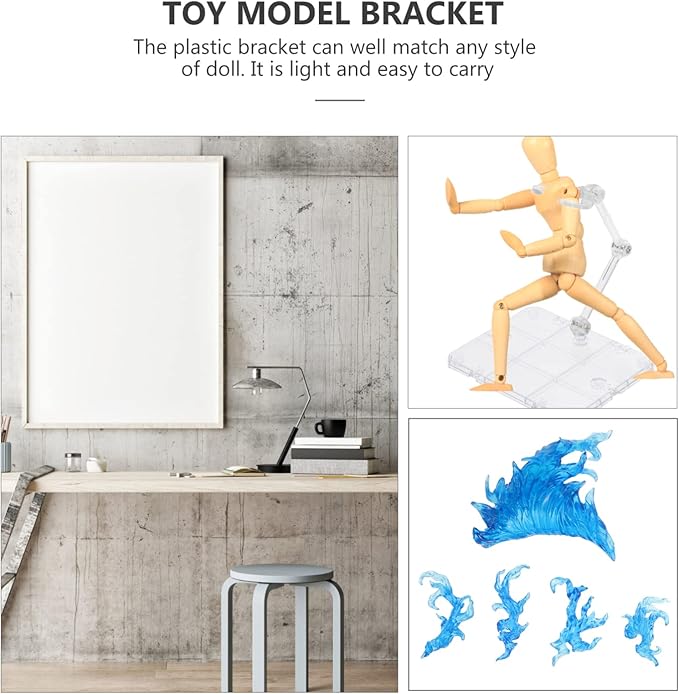 iplusmile Action Figure Stand Set - Flame Effects Model Display Rack for DIY Assembly, Doll Model Support Stand with Sturdy Base