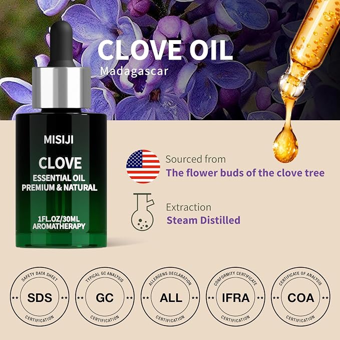 Hand Picking Clove Essential Oils-Essential Oils for Diffuser for Home,Diffuser Oils Scents for Aromatherapy,Laundry,Candle&Soap Making,Humidifiers 1 FL.OZ