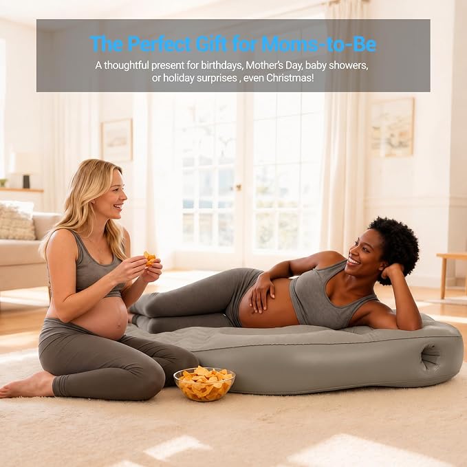 Inflatable Pregnancy Pillow with Belly & Head Hole, Prone Pregnancy Pillow for Stomach Sleepers, Belly Pillow Pregnancy Mattress for Pregnant Women, Maternity airbed Pool Float for Tummy Massage