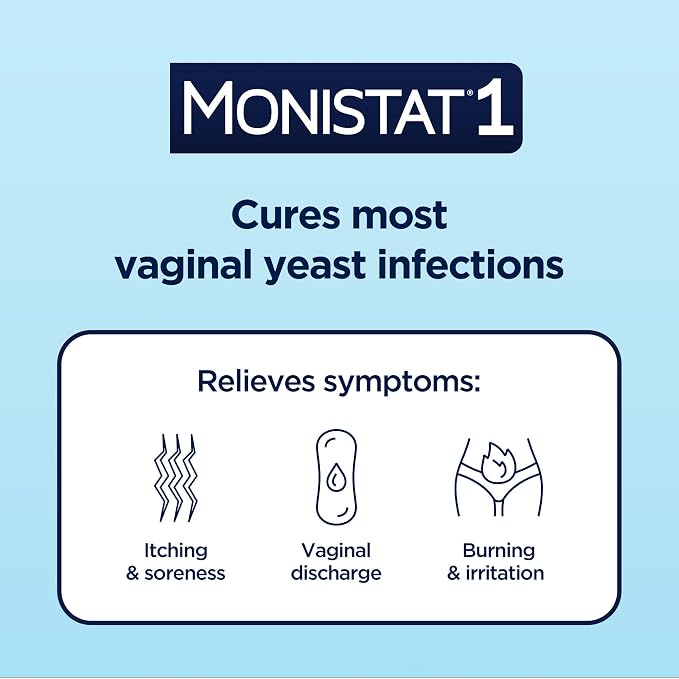 MONISTAT 1-Dose Yeast Infection Treatment, 1 Ovule Insert & External Itch Cream