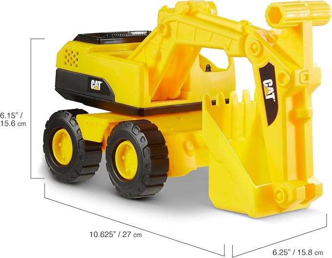 Cat Construction Fleet 10” Excavator Toy – Heavy‑Duty Plastic, Working Boom & Bucket, Free‑Rolling Wheels, Indoor/Outdoor Sandbox Vehicle for Toddlers & Kids Ages 2 +