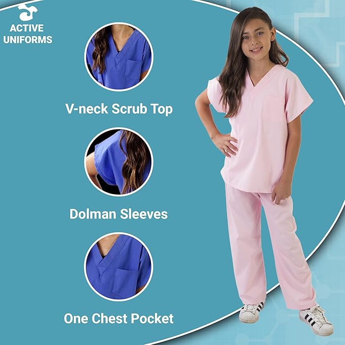 Kids Scrubs Set Super Soft Children Scrub Set Kids Doctor Dress up