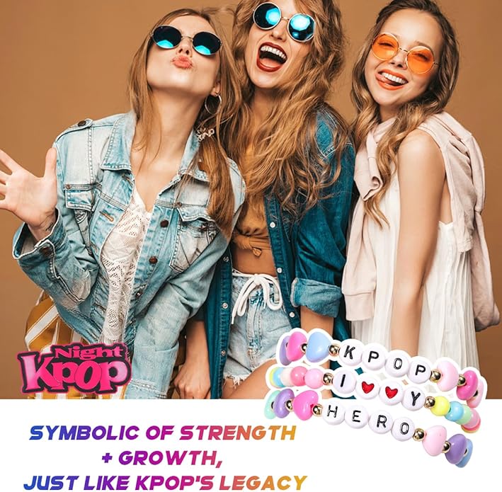 AICase for Kpop Bracelets Merch Gifts Toys Stuff Inspired Bracelets Friendship K_Pop Outfit Cosplay Costume Merchandise Jewelry Gifts for Fans Women Birthday Christmas Stocking