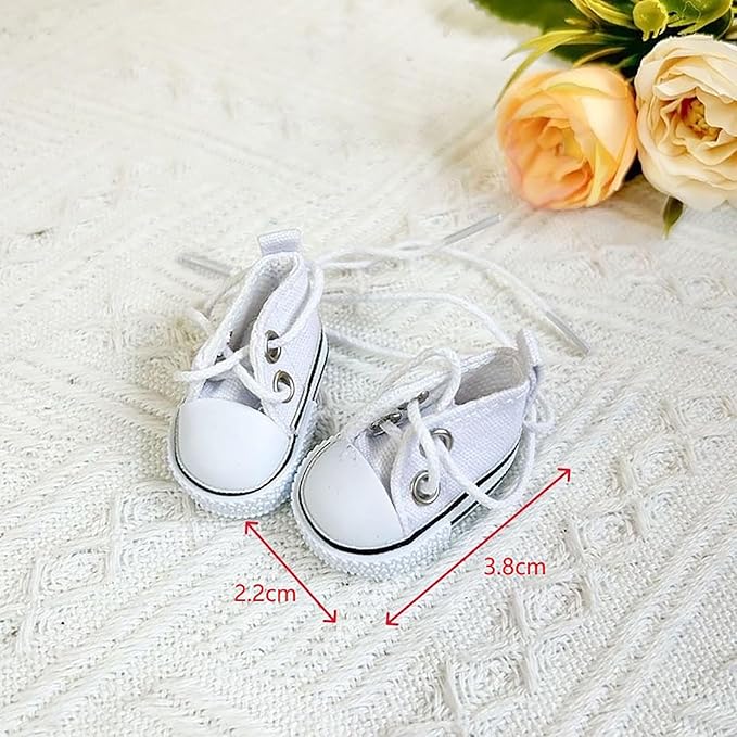 6 Piece 17cm Doll Clothes, Outfit Set with Accessories for 17cm Dolls, Denim Style Outfit Set with T-Shirt + Denim Overalls + Canvas Sneakers + Denim Hat + Mini Camera + Glasses, No Doll Included