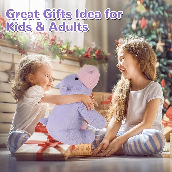 meowtastic Hippo Weighted Stuffed Animals - 28 Inch 5.0 Pounds Weighted Plush Hippo Stuffed Animals - Large Toys Pillow - Cute Plush Toys Gifts for Kids & Adults (28" 5.0 lbs)