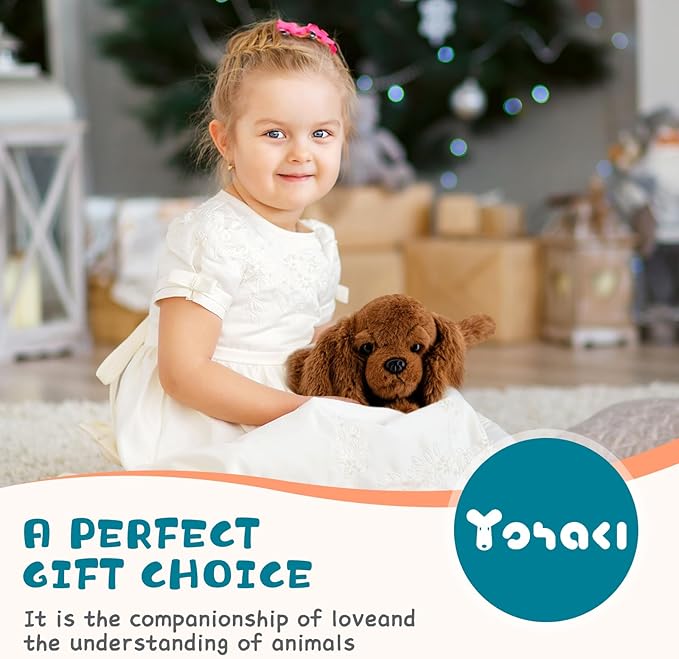 Plush Puppy Dog Set - 2 Pack 10 Inch Soft & Fluffy Stuffed Animal Dogs, Huggable White & Brown Plush Puppies, Cuddly Toy Gift for Kids & Dog Lovers, Machine Washable & Ultra-Soft