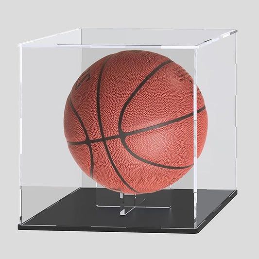 Acrylic Display Case with Detachable Ball Stand, Compatible with Full Size Basketball, Dustproof Display Box for Exclusive Collectible Sport Memorabilia