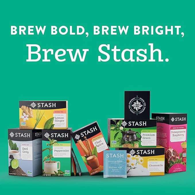 Stash Tea Soothing Herbal Tea 6 Flavor Variety Pack, 6 Boxes With 18-20 Tea Bags Each