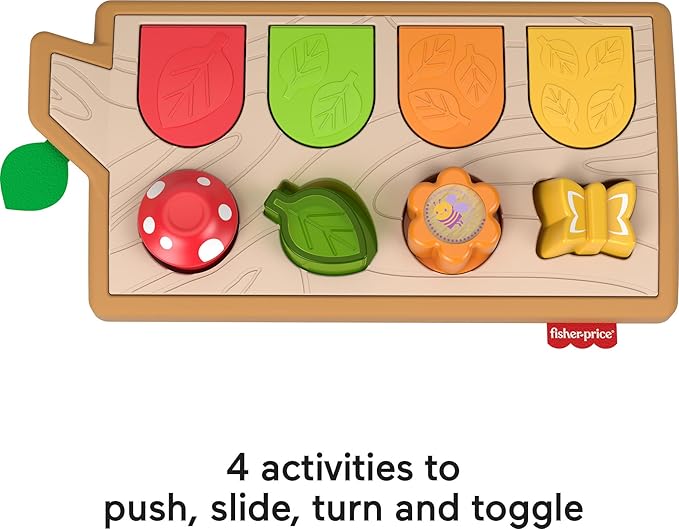 Fisher-Price Hide & Peek Pop-Up, Infant Activity Toy with Real Wood and Fabric Accents for Baby Ages 9 Months and Older