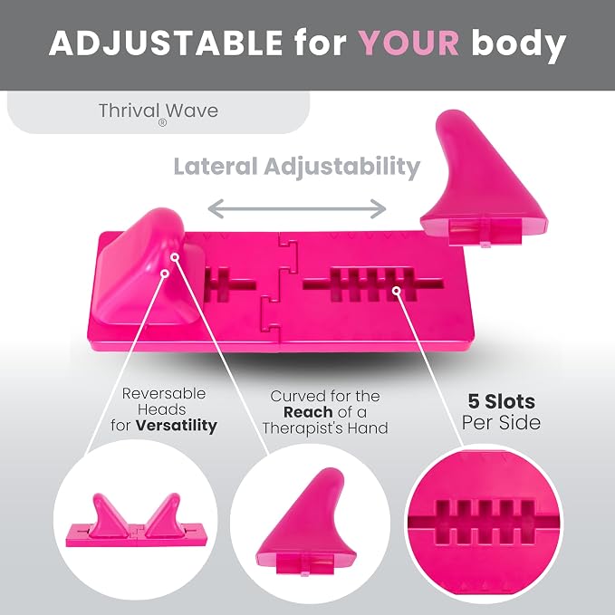 Thrival Wave - Fully Adjustable Psoas, Back and Hip Flexor Muscle Release Tool with Thrival App for Targeted Routines, Deep Tissue, Trigger Point Massage (Pink) – Made in USA