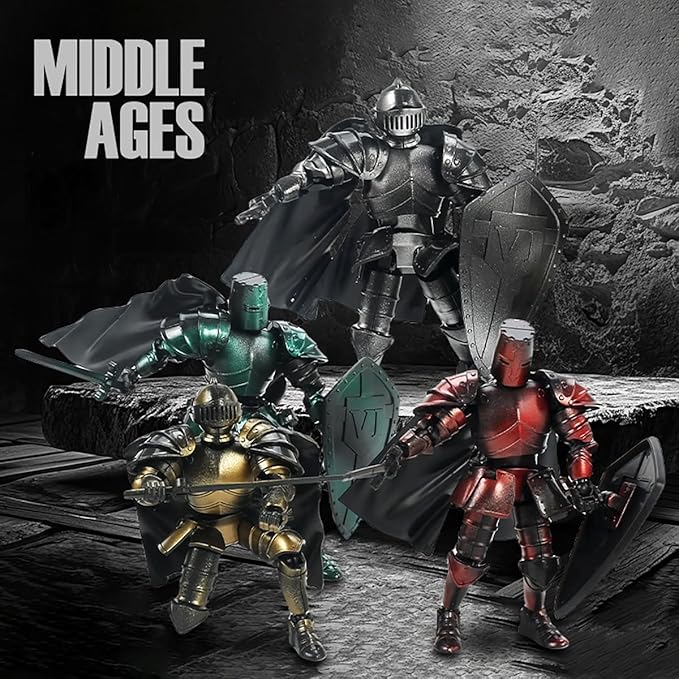 T13 Action Figure,Medieval Knight Action Figures,Dummy Lucky 13,3D Printed Robot Action Figure (Assembly Required)(Green)