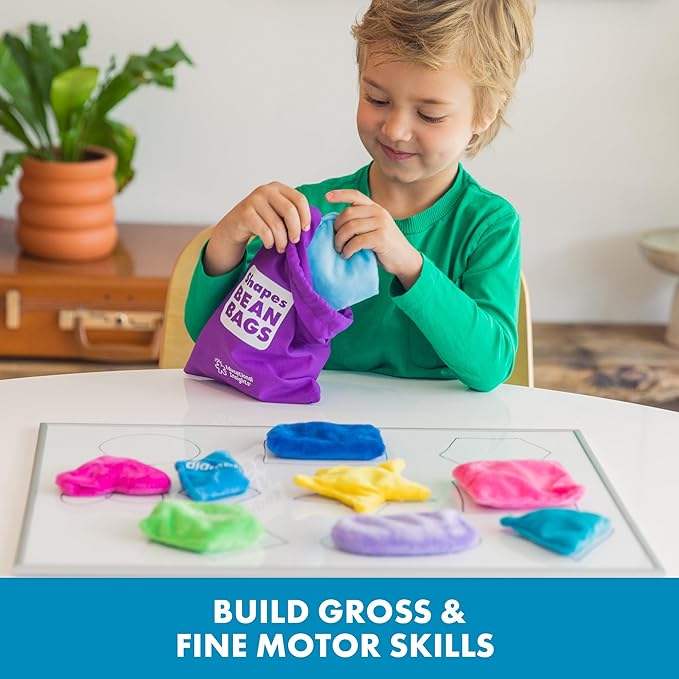 Educational Insights Shapes Bean Bags - Toddler Learning Toys, Learn Shapes and Colors, Shape Sorting Toys for Toddlers, Preschool Classroom Must Haves, Tactile Manipulatives for Kids Ages 3+