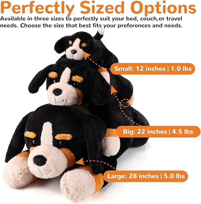 Bernese Mountain Dog Weighted Stuffed Animals - 22 Inch 4.5 Pounds Weighted Plushies Dog Stuffed Animal - Big Plush Pillow - Cute Plush Toy Gifts for Kids & Adults (22" 4.5 lbs)