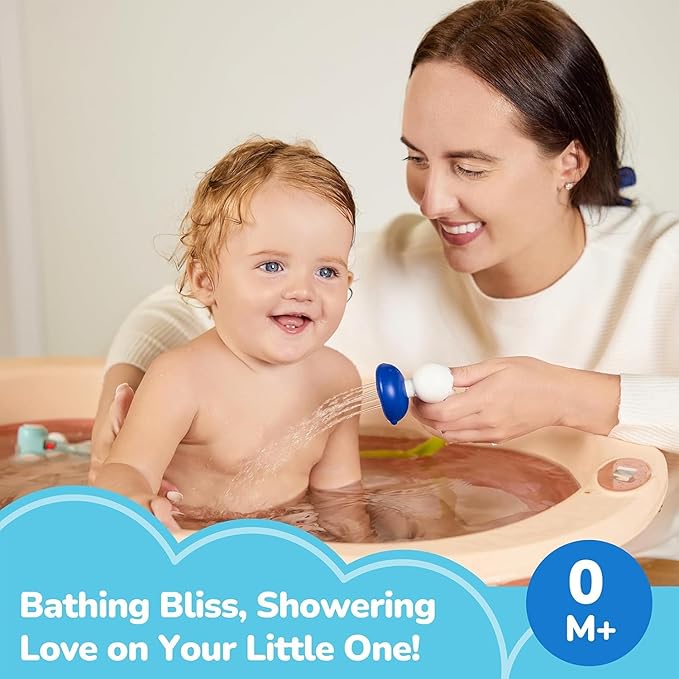 G-WACK Baby Bath Toys Shower Head Sprayer with Water Thermometer for New Borns, Toddlers and Kids | Baby Accessories, and Essentials in Bathtub or Sink | Shampoo Bath Rinser | USB Rechargeable-V2