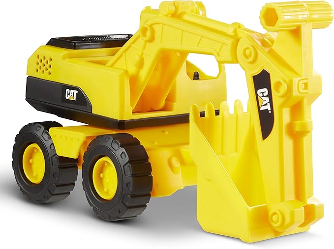 Cat Construction Fleet 10” Excavator Toy – Heavy‑Duty Plastic, Working Boom & Bucket, Free‑Rolling Wheels, Indoor/Outdoor Sandbox Vehicle for Toddlers & Kids Ages 2 +