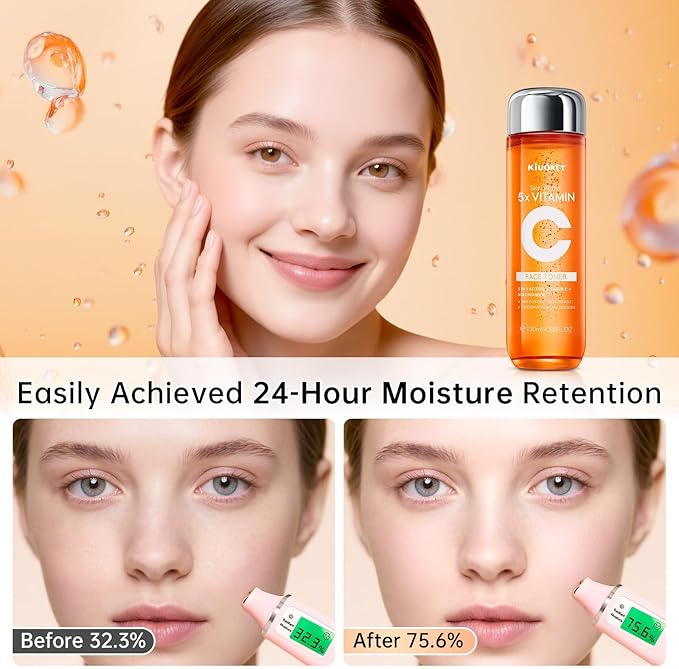 Vitamin C Toner for Face 2PCS - 5X Vitamin C Toner with Niacinamide & Hyaluronic Acid Deep Hydration & Improves Skin Tone - Korean Skin Care for All Skin Types