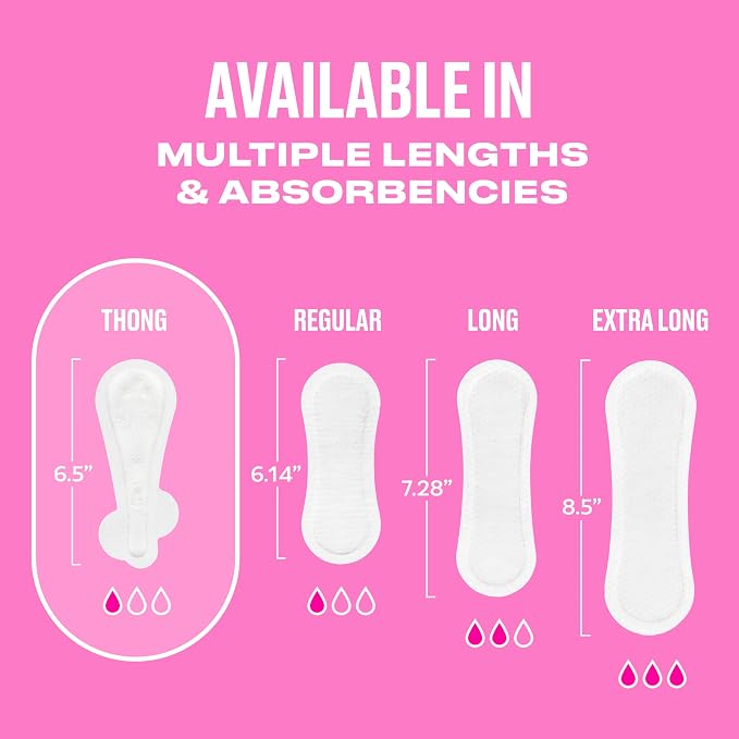 Carefree Panty Liners for Women, Thong Liners, Unwrapped, Unscented | Pantiliners, Carefree Liners, Daily Liners for Women, Light Periods and Leaks | 196ct (4 Packs of 49ct) (Packaging May Vary)